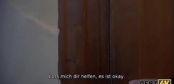 DEBT4k. Mädchen schuldet Geld und sie wird gefickt, nachdem der Schuldeneintreiber sie gefunden hat